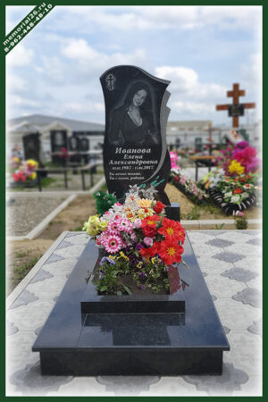 Г 47 резной памятник тюльпан с цветником