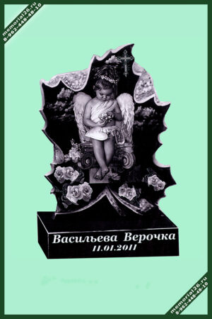 Д 09 | памятник кленовый листик с ангелочком