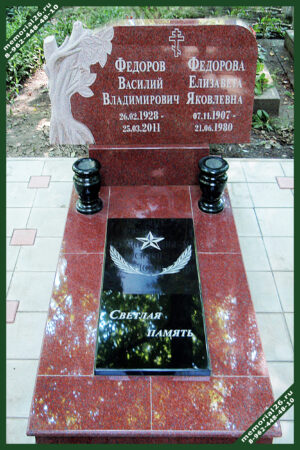 Памятник с цветами, сердцем, деревьями КМ68ДОБ